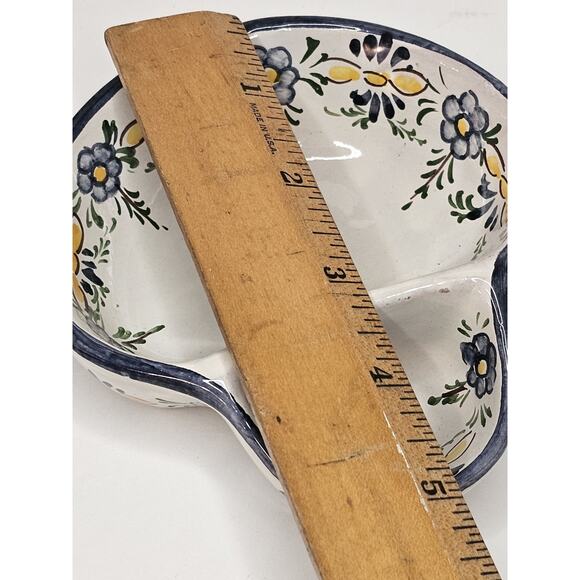 Vintage Olive Dish Pit Hand Painted In Portugal Signed By Artist Glazed - Picture 5 of 6